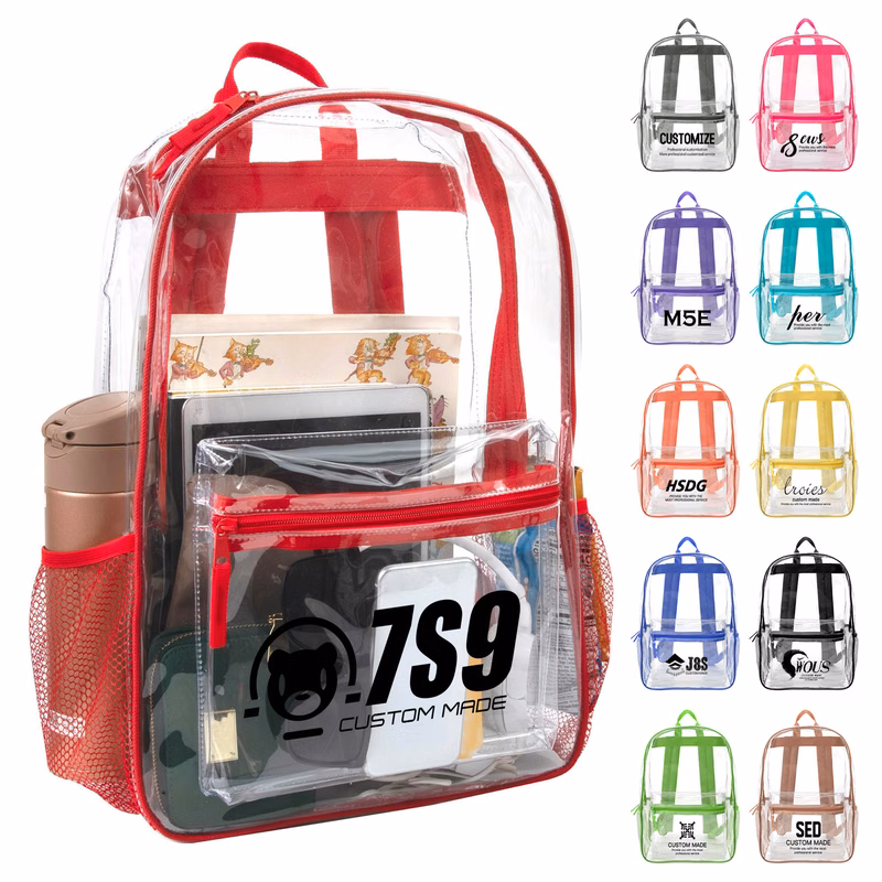 0.3mm Waterproof Security Clear PVC Backpack (MOQ: 20 pcs)