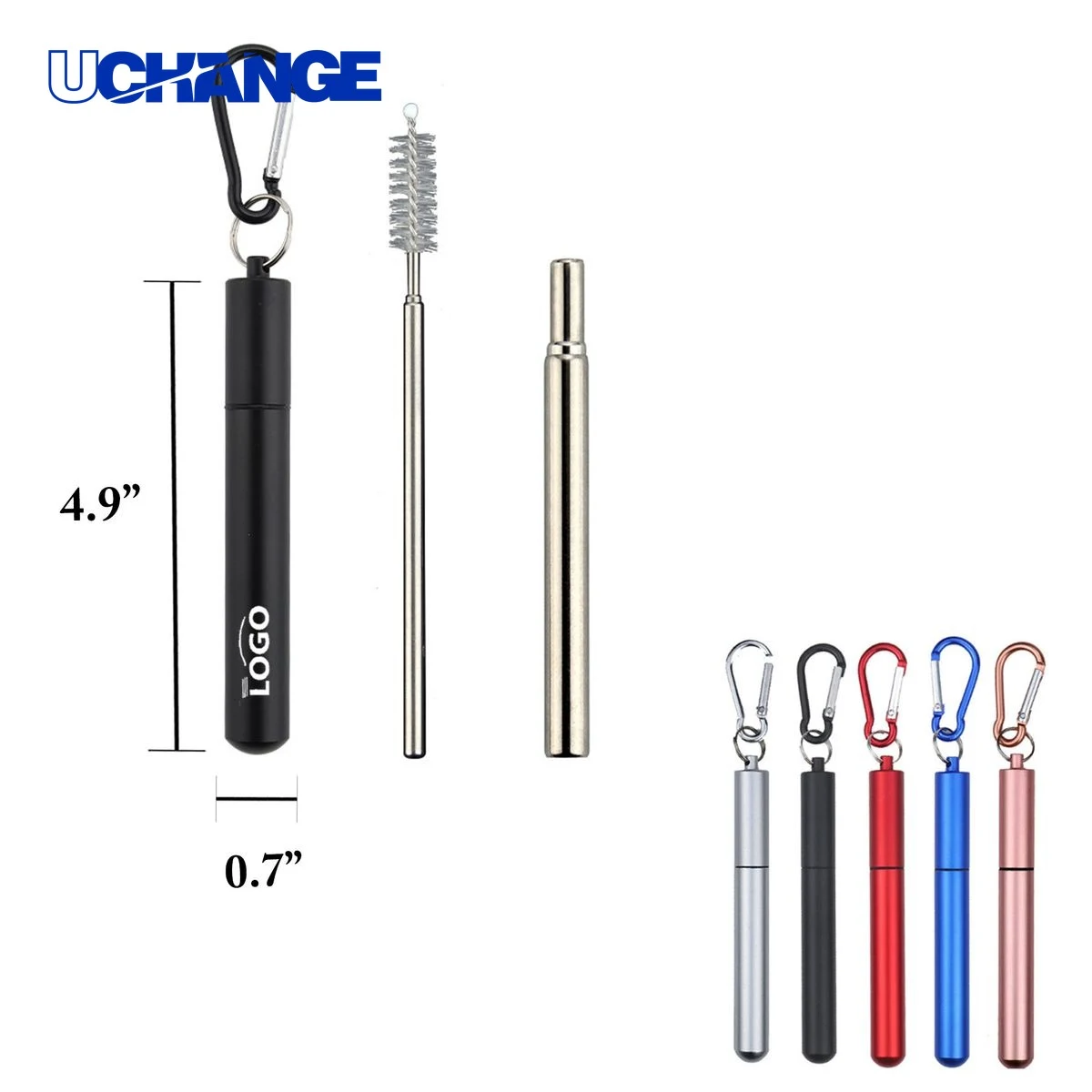 Stainless Steel Foldable Straw Set 1