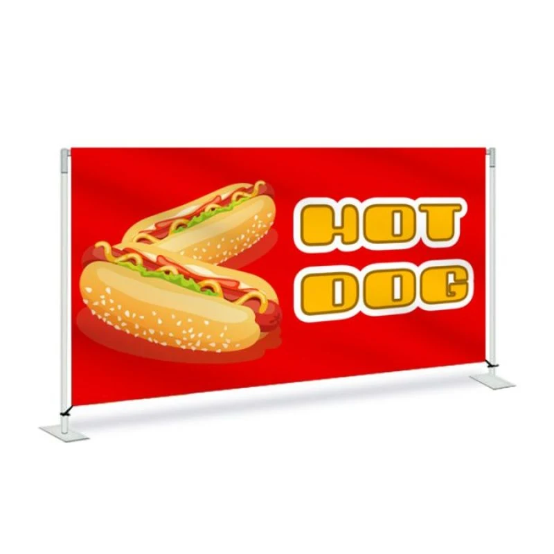 Hot Dog Pre Printed Fabric Barrier Red 72" x 36" x 13.5 1