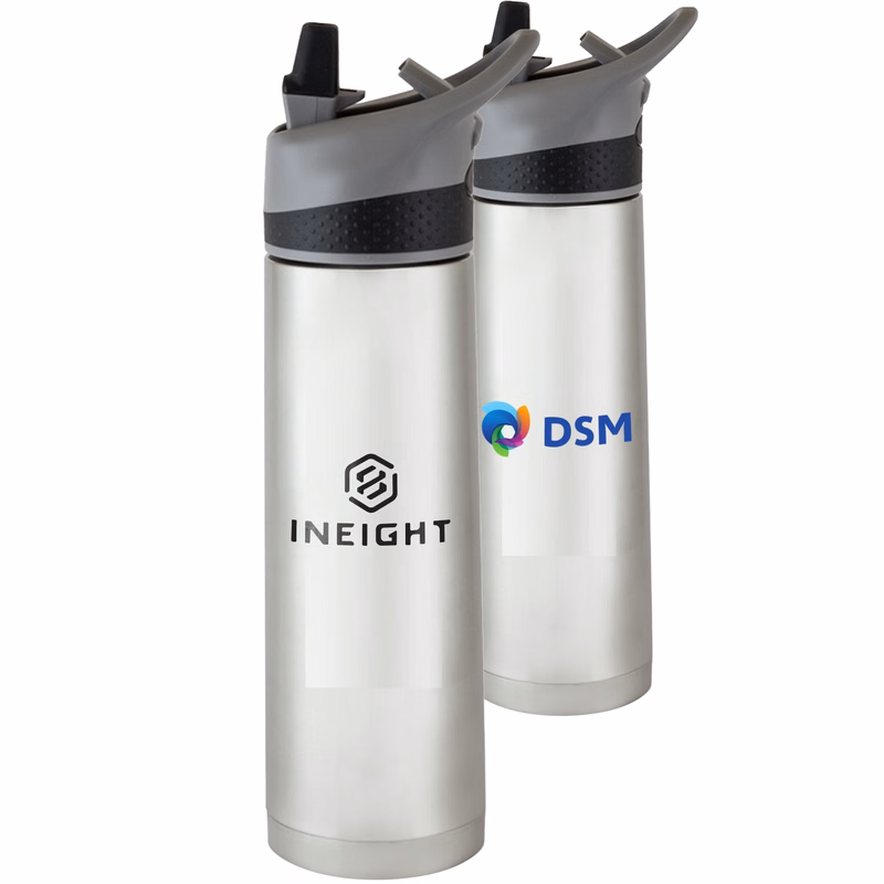 18 oz. Double Wall Stainless Steel Bottles W/ Straw Lid