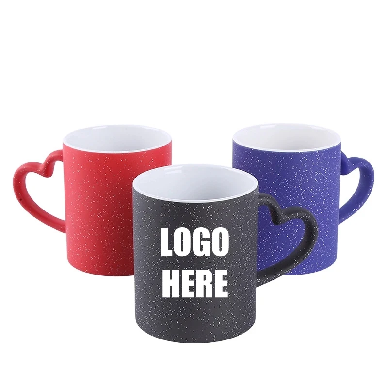 Custom 12 oz Ceramic Mug Coffee Cup With Heart Handle 1