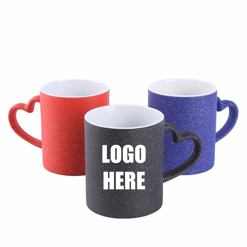 Custom 12 oz Ceramic Mug Coffee Cup With Heart Handle