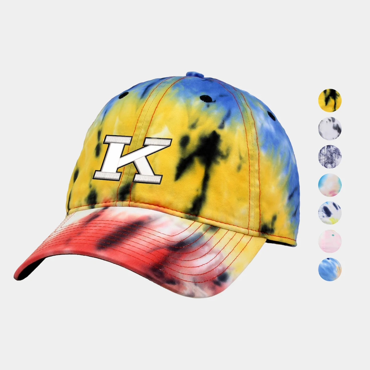 Tie Dye Twill Unstructured Cap for Head Cover 1
