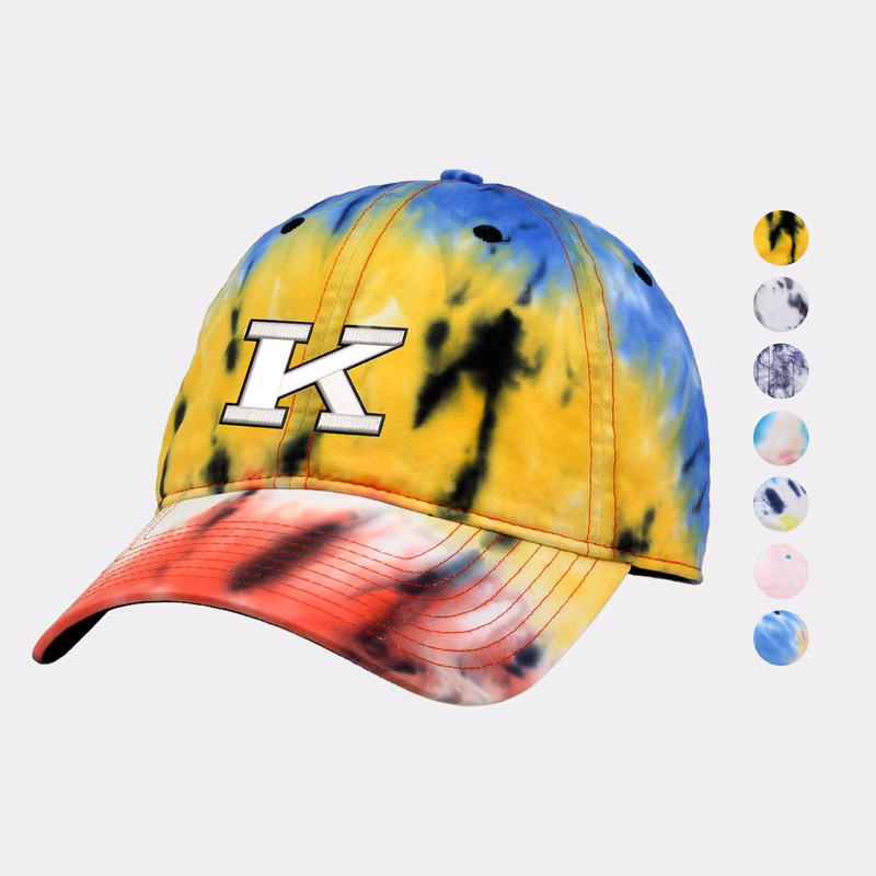 Tie Dye Twill Unstructured Cap for Head Cover