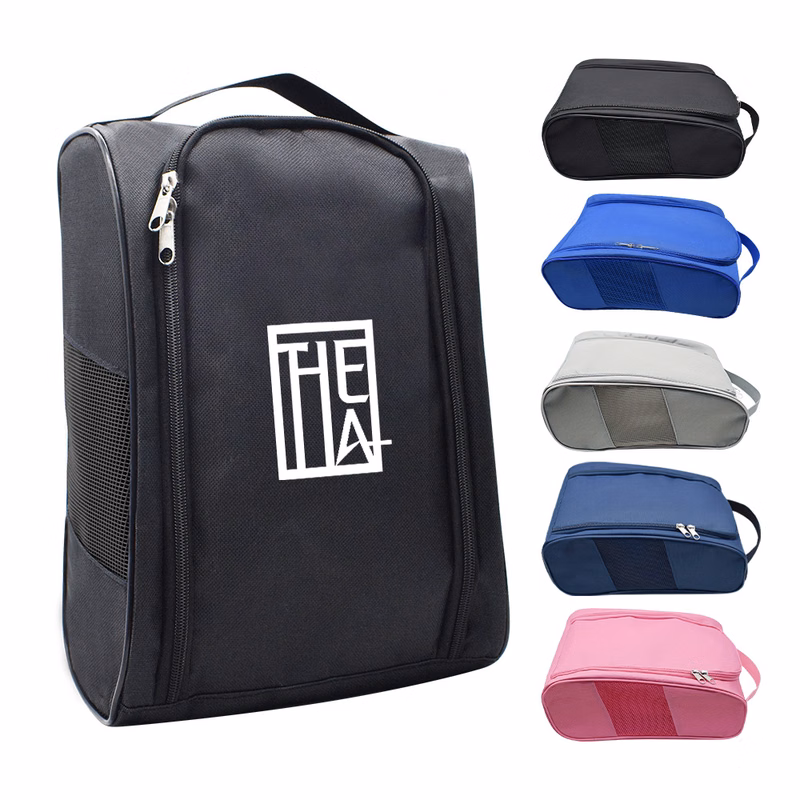 Breathable Golf Shoe Bag With Handle And Zipper Closure