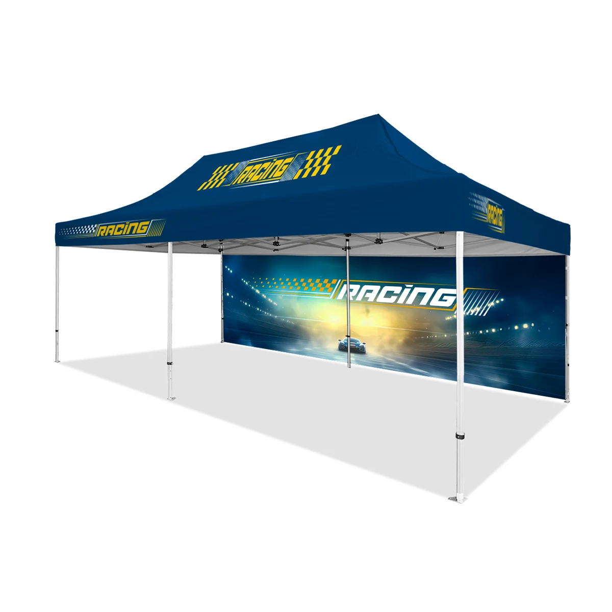 13'x26' Premium Hex Aluminum Frame Tent w/ Full Rear Wall 1