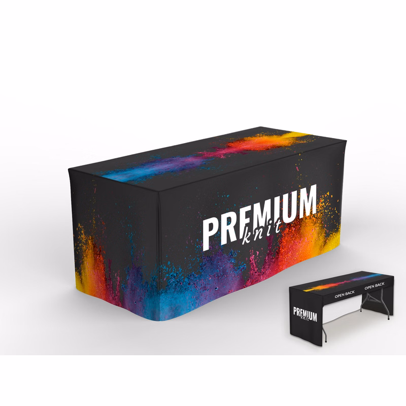 4' Premium Fitted Table Cover (3-Sided, Closed Corners)