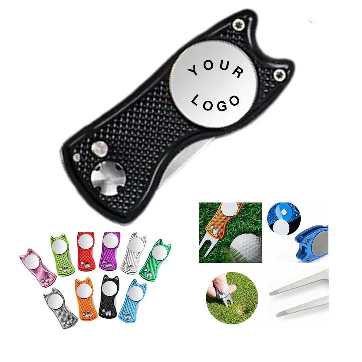 Golf Divot Repair Tool with Built-in Ball Marker 1