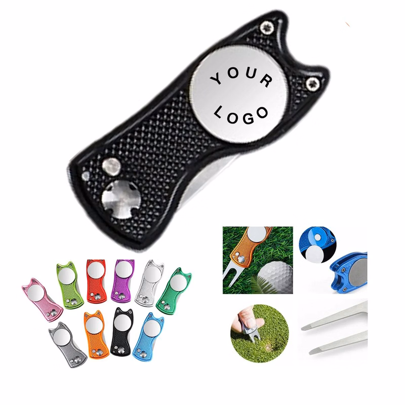 Golf Divot Repair Tool with Built-in Ball Marker