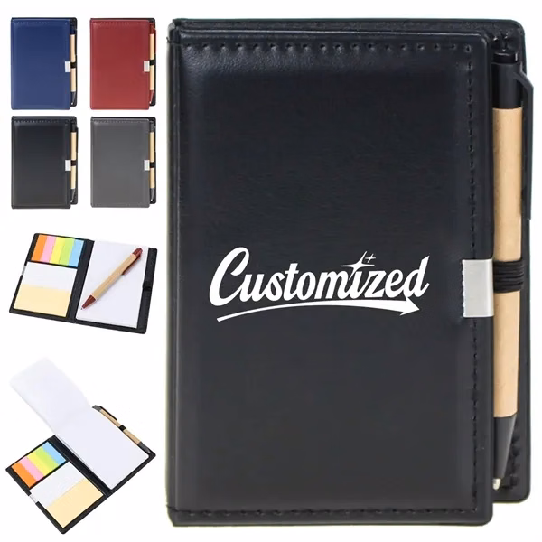 Custom Compact Notepad and Pen Set with Integrated Pen Loop — Promo Stationery