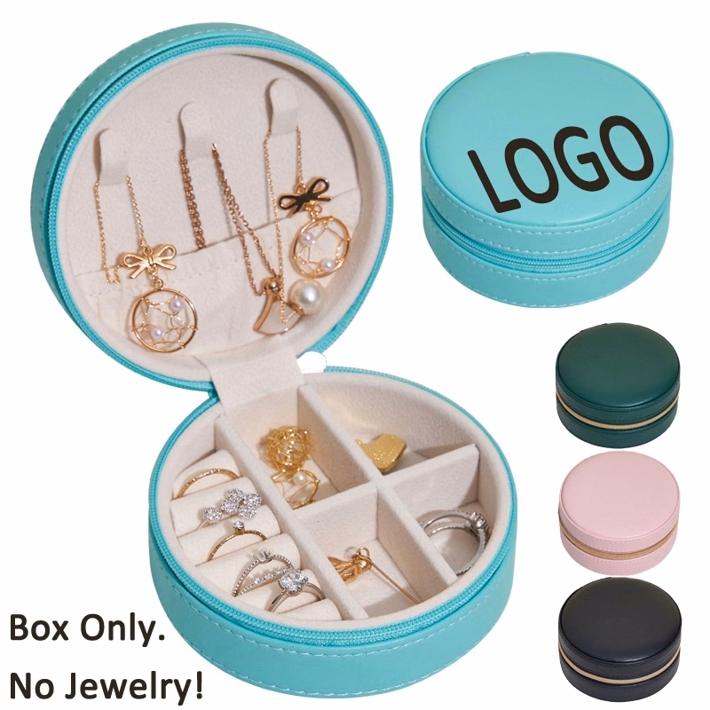 Custom PU Leather Portable Travel Jewelry Organizer Box