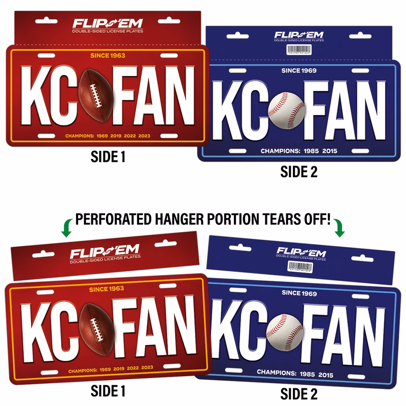 12" x 6" Flip 'Em Double-Sided Tear-Off License Plate with Hanger (12" x 8")