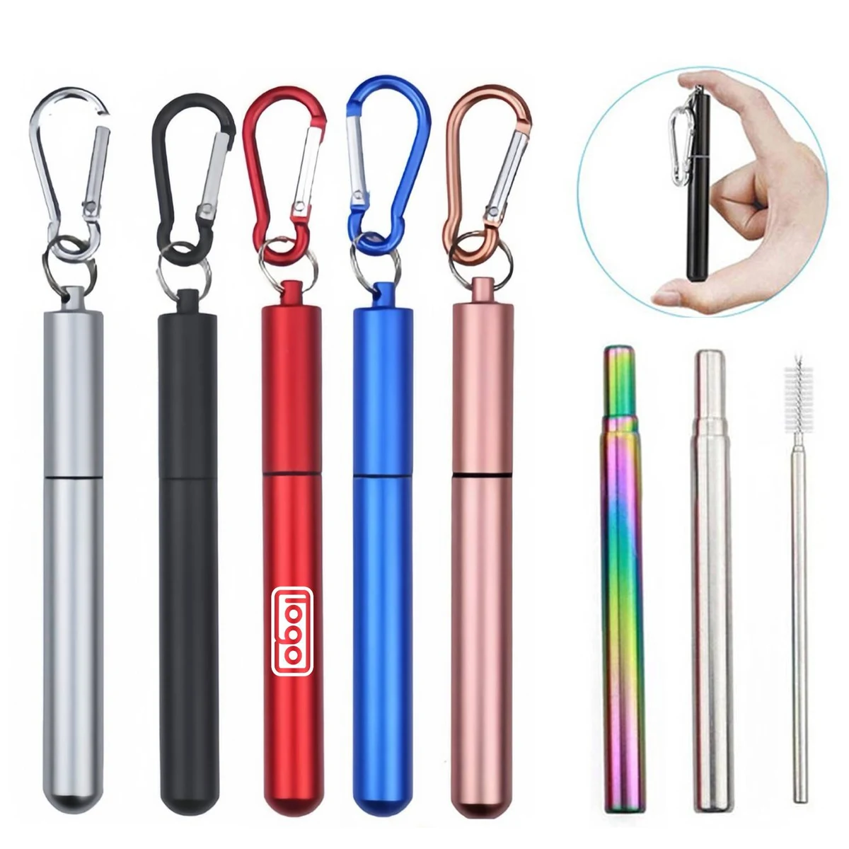 Reusable Metal Collapsible Stainless Steel Straw 1