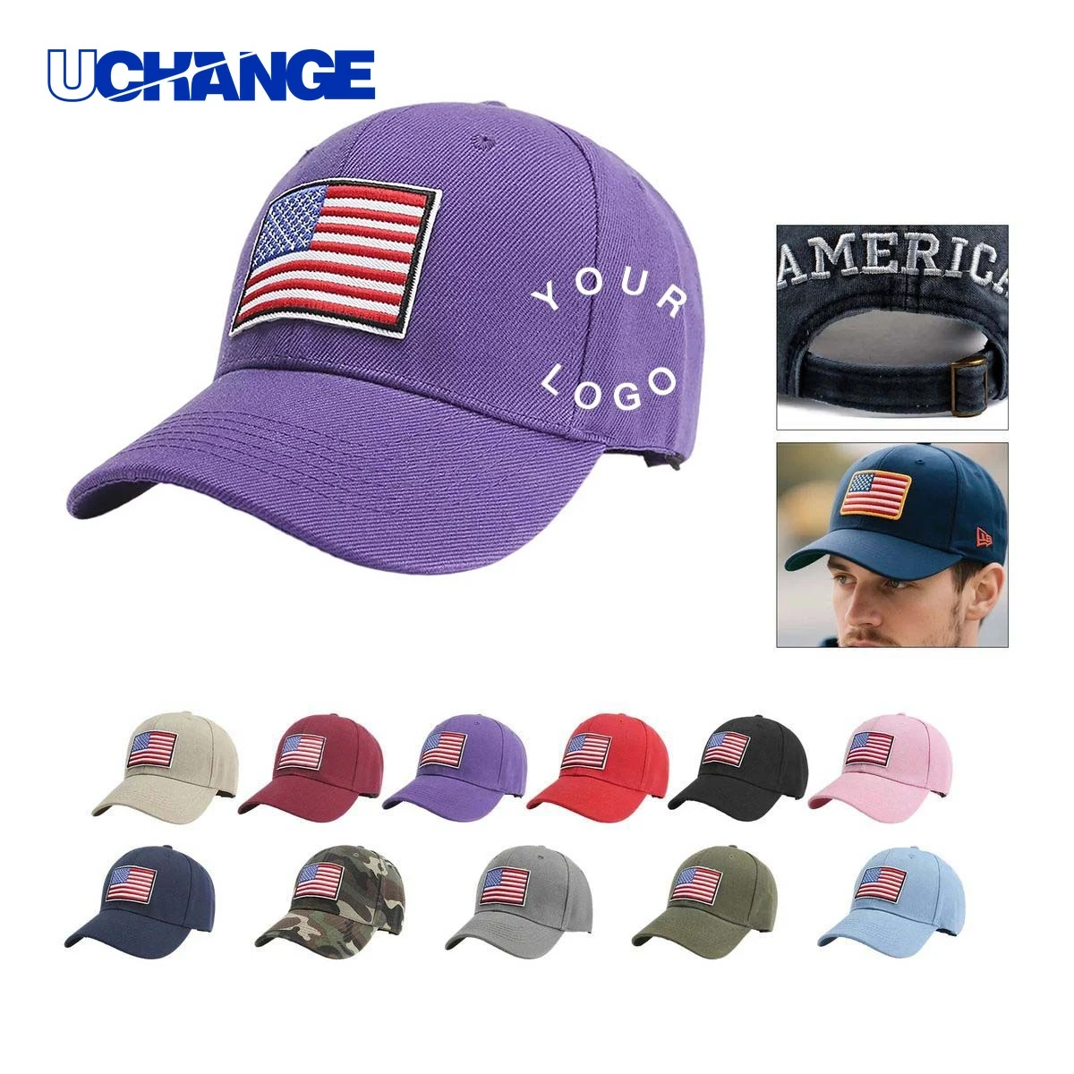 American Flag Baseball Cap with UV Protection for Outdoor Use 1