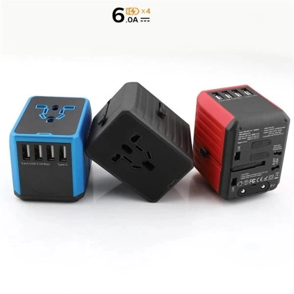 International Plug Adapter with 4 USB Outlets 1