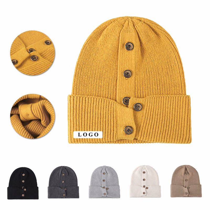 Warm Beanie With Buttons