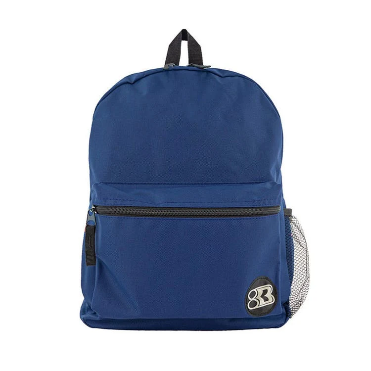 16" Basic Backpacks - Navy Blue Mesh Pocket 1