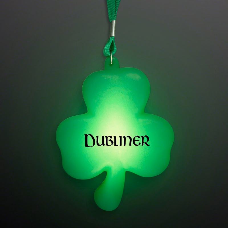 Big Light Up Shamrock Necklace for St. Paddy's Day