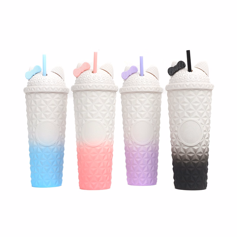 Double-Walled Straw Fashion Tumbler