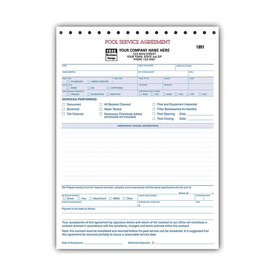 Pool Service Agreements 1