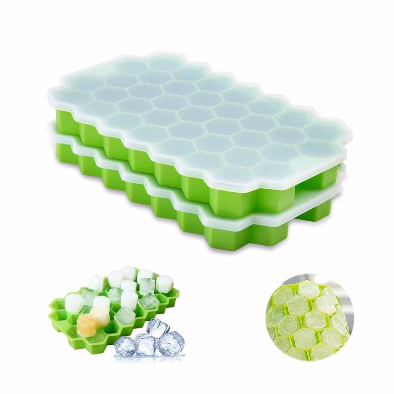 Ice Cube Molds with Lid Flexible Trays