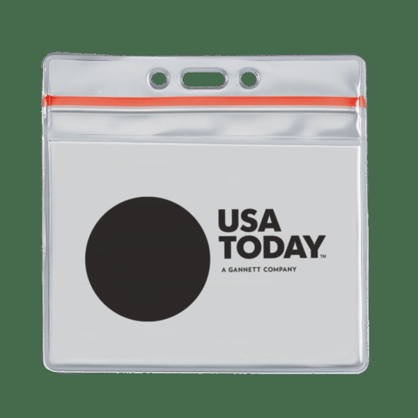 4" x 3" Printed Horizontal Vinyl Pouch with Zipper
