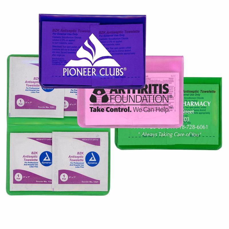Vibrant TEK Translucent Vinyl Hand Sanitizer Towelette Kit