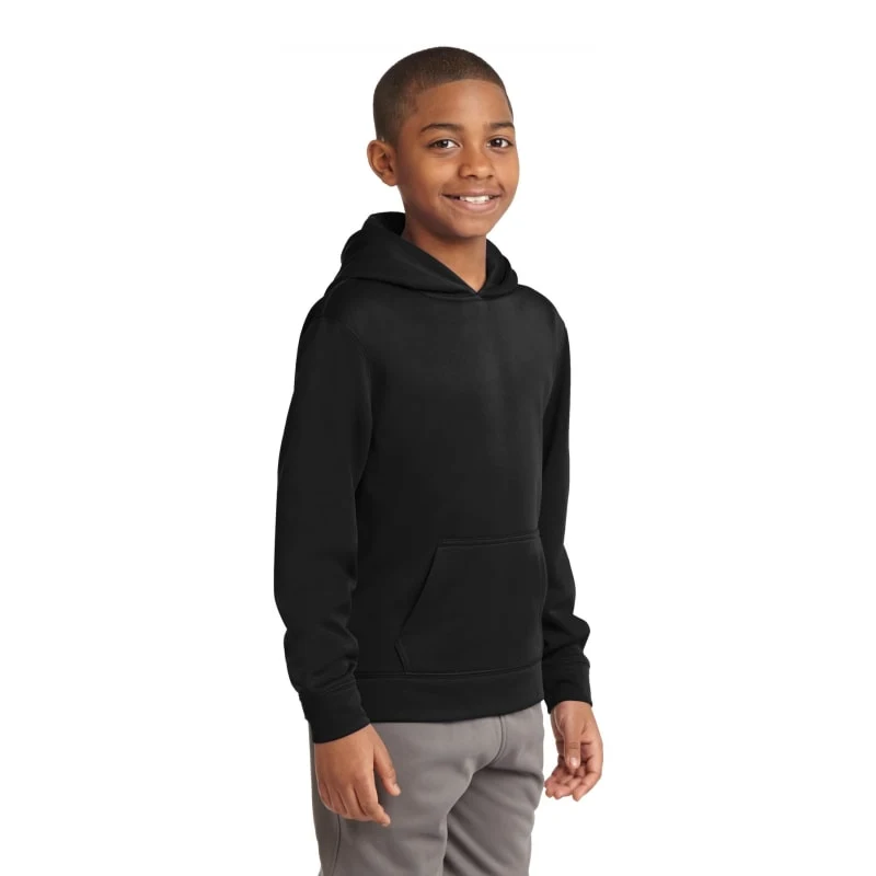 Sport-Tek Youth Sport-Wick Fleece Hooded Pullover. 1