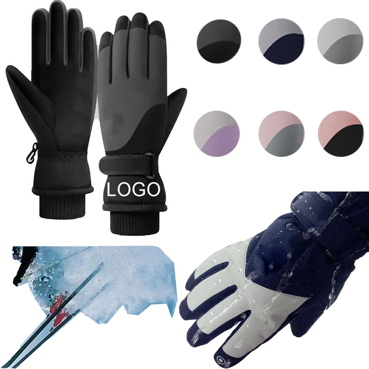 Spot Full Color Winter Skiing Gloves 1