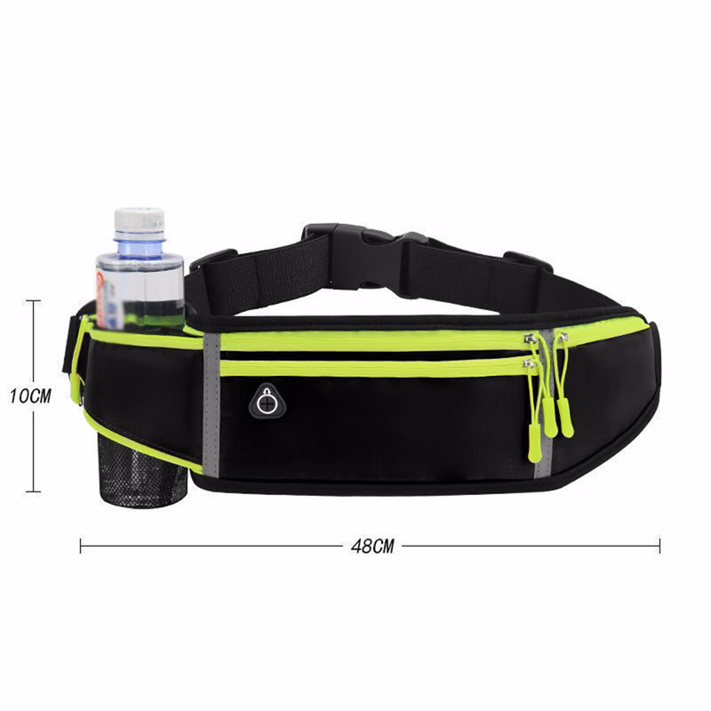 Multifunctional outdoor sports upgraded nylon fanny pack waist bag with water bottle pocket