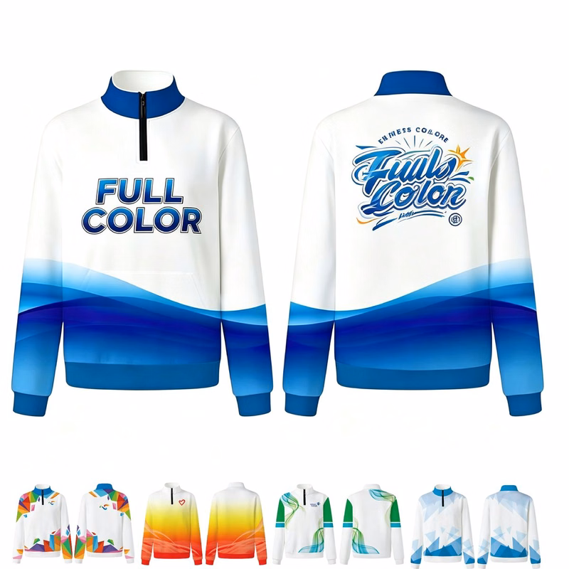 Stand collar half-zip sweatshirt