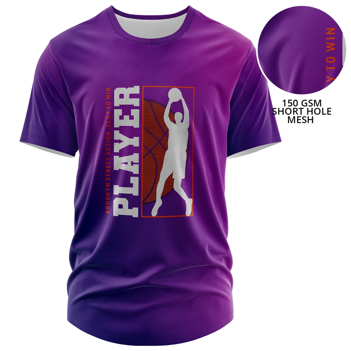 Unisex 150 GSM Short Hole Mesh Performance Sublimation Short Sleeve T-shirt 1