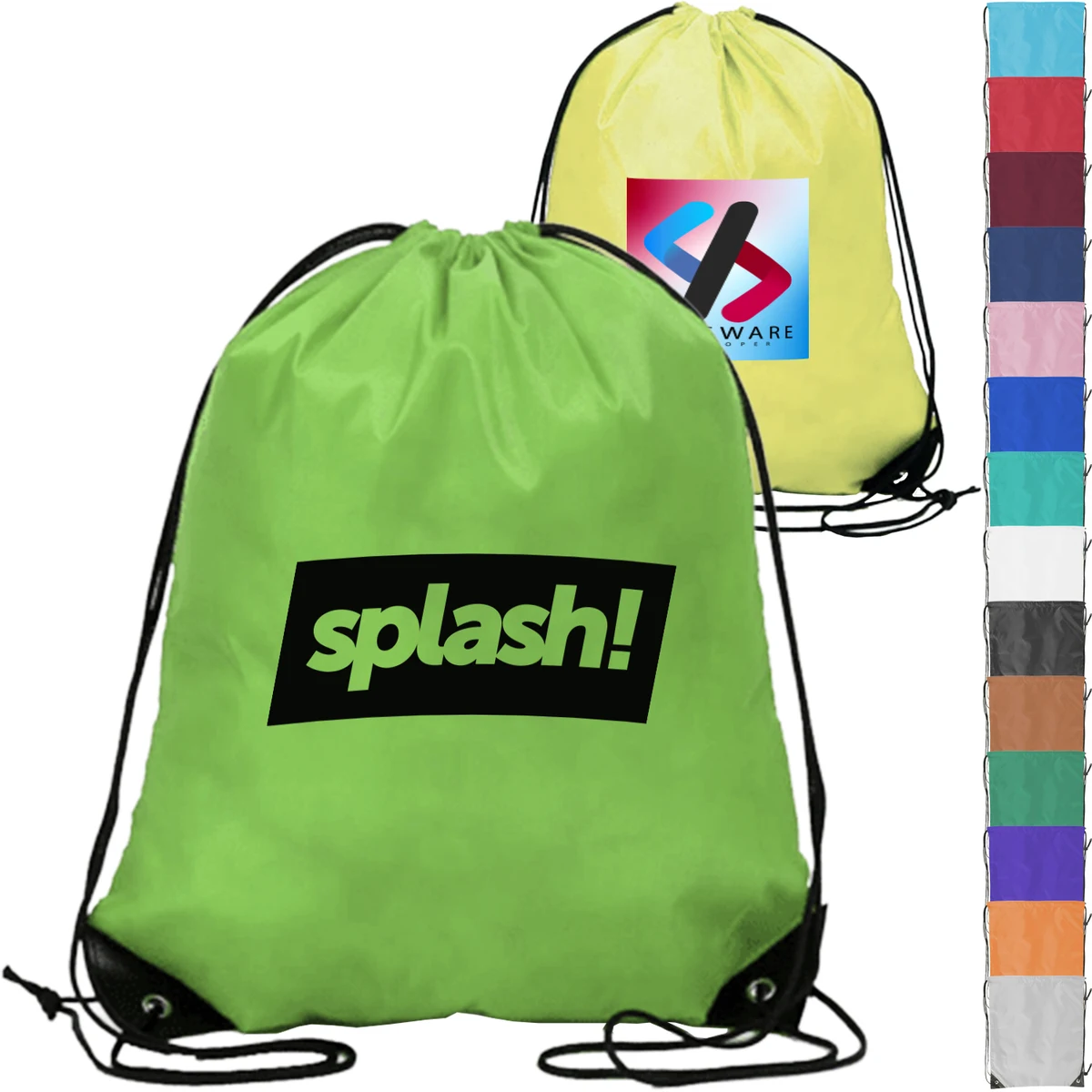 Quick Ship 210D Polyester Drawstring w/ Reinforced Corner 1