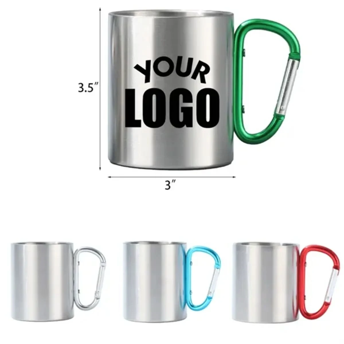 10 OZ Carabiner Handle Stainless Steel Mug 1