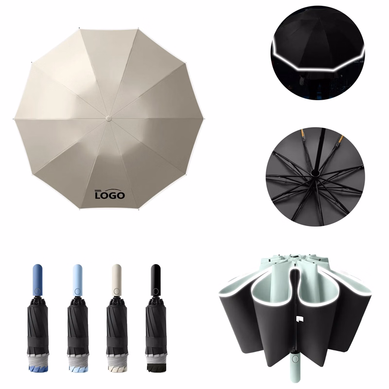 MOQ15 20 Rib Automatic Reflective Folding Umbrella