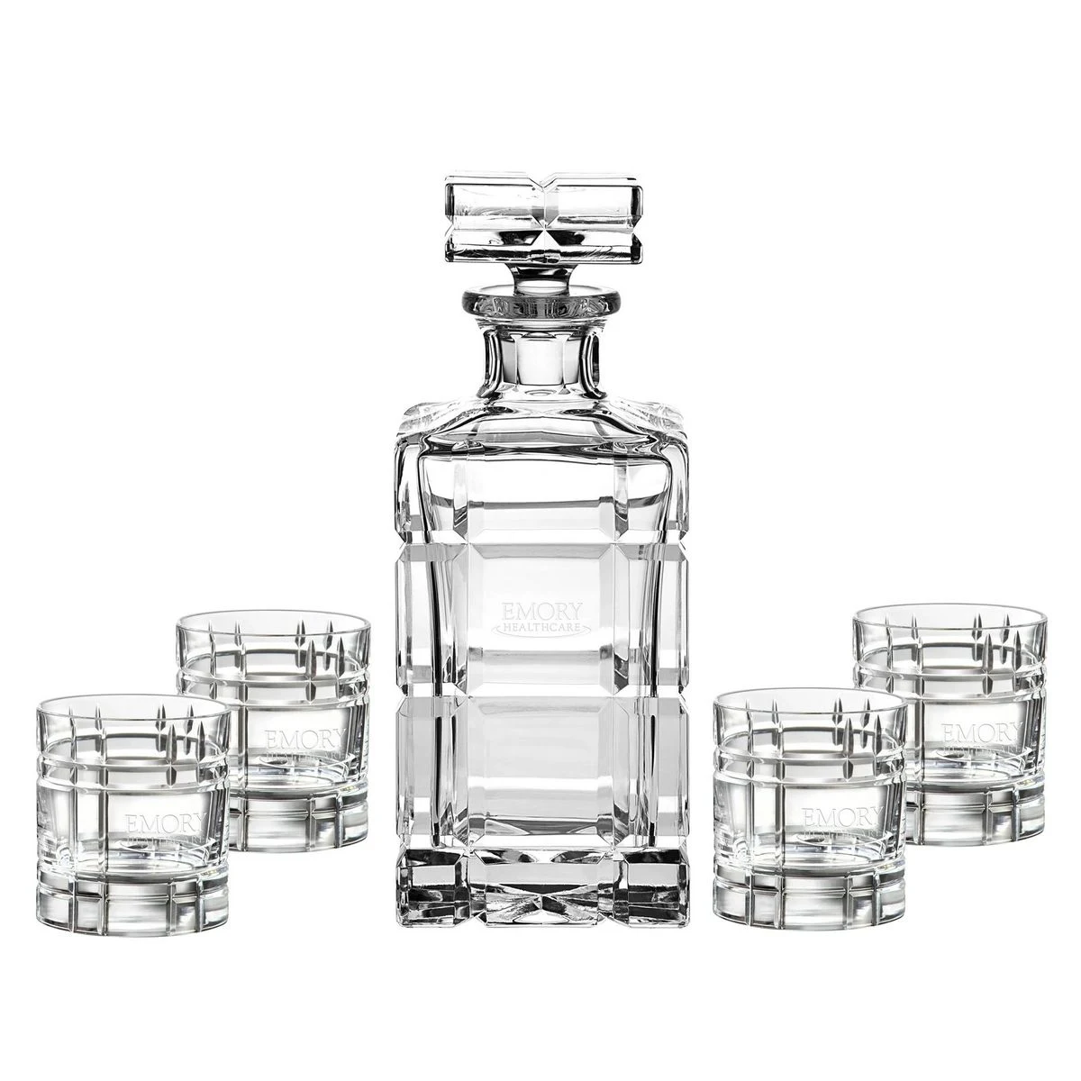 Westgate Pilastro Crystal Decanter Set with Four Glasses 1