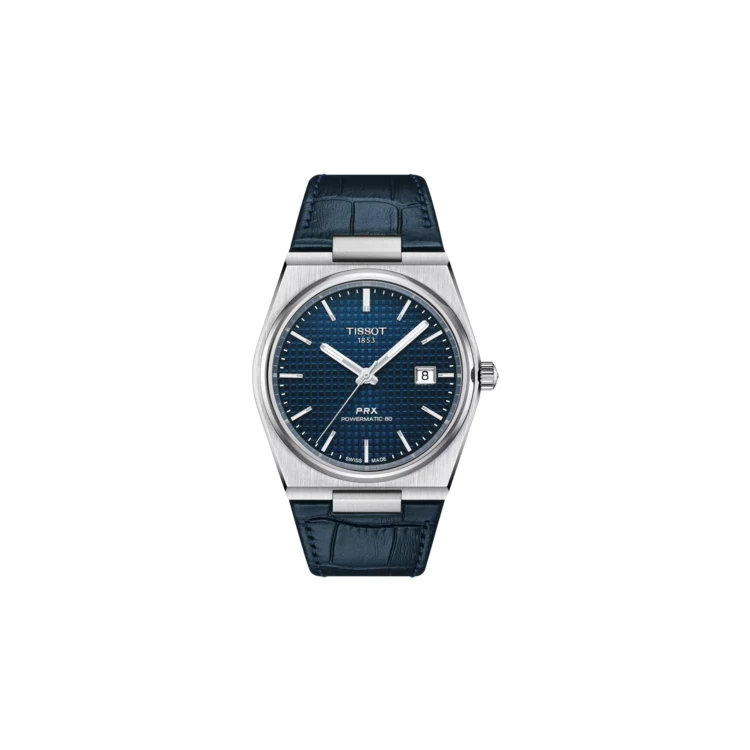 Tissot PRX Powermatic 80 Blue Alligator Leather Strap Watch 1