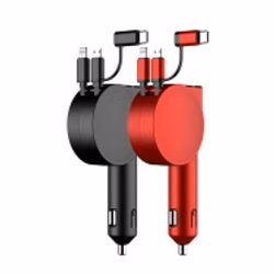 3 in 1 Retractable Dual Cable Car Charger Adapter