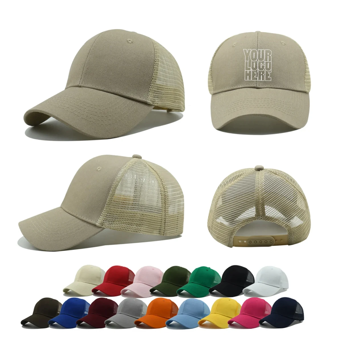 Baseball Cap Mesh Black Trucker Hat 1