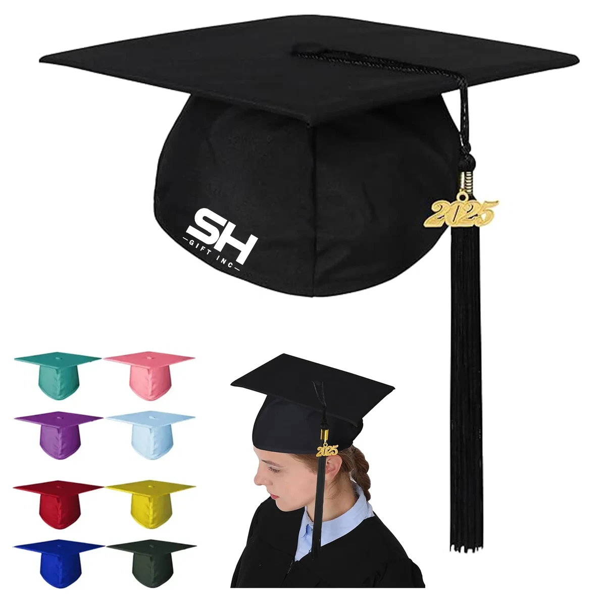 Unisex Matte Adult Graduation Cap with Tassel 1