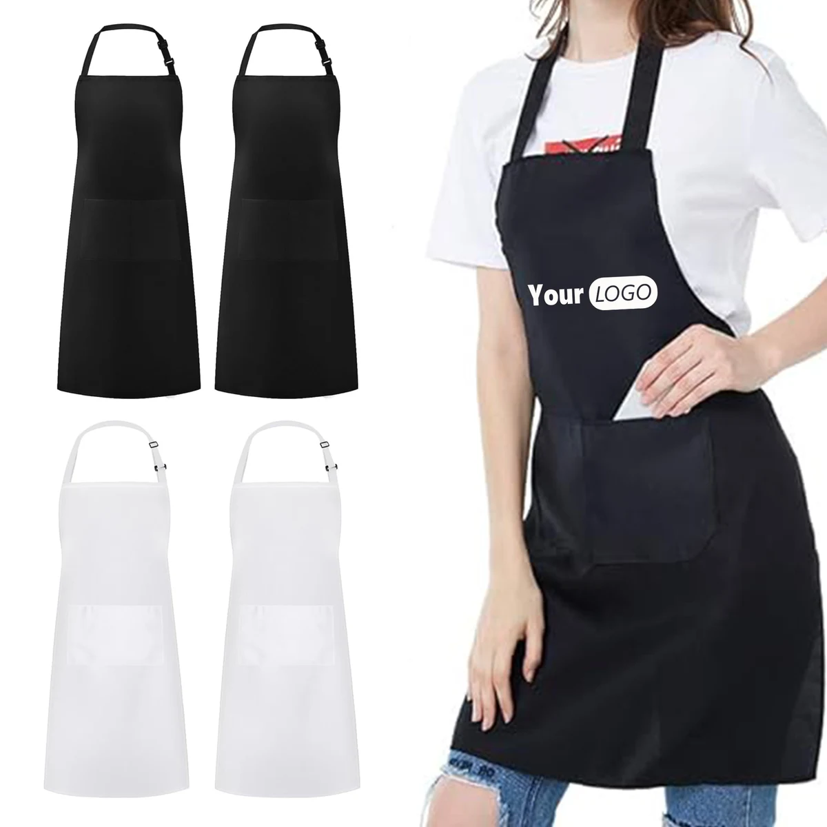 Adjustable Polyester Chef Apron MOQ20 1