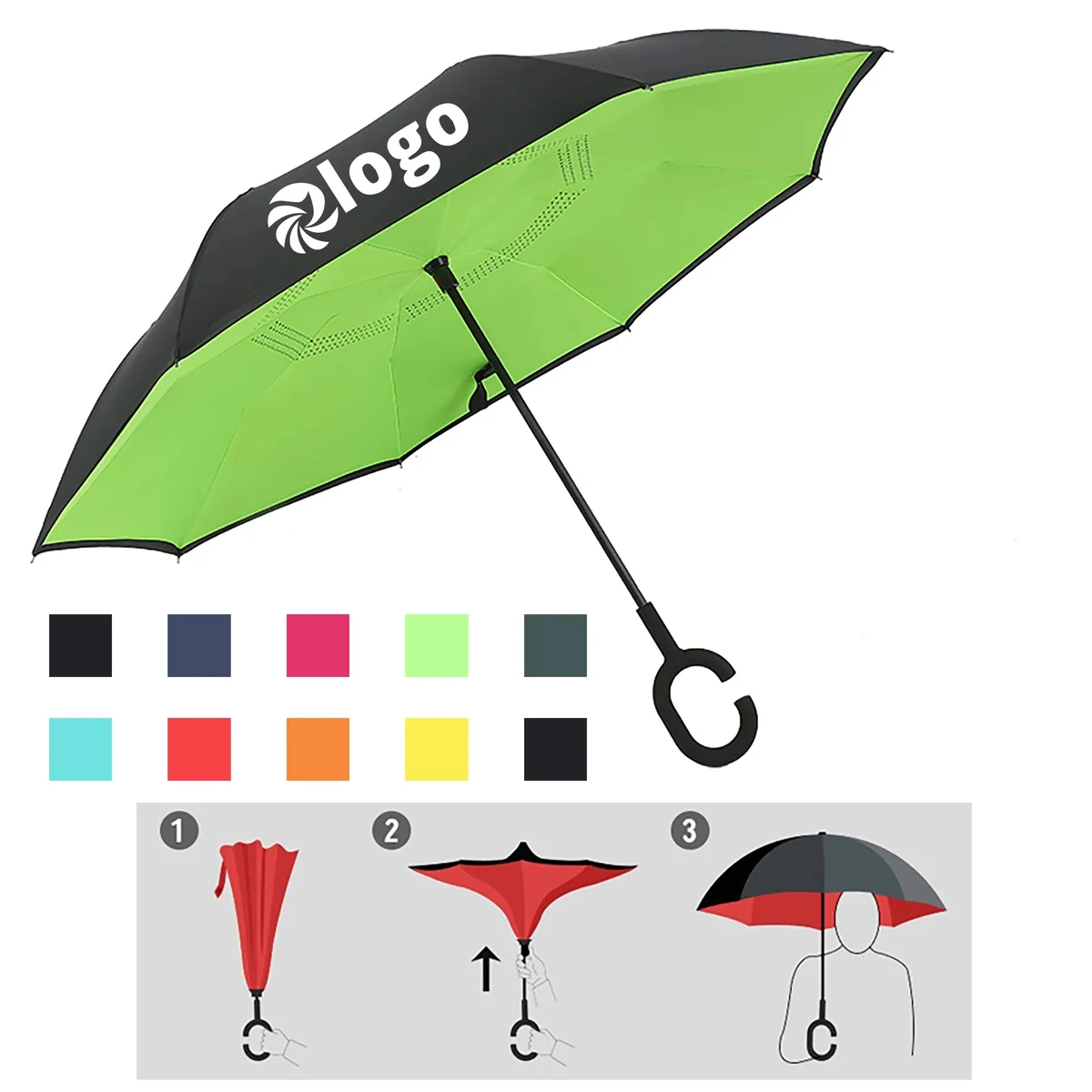 Stylish Reverse Folding Umbrella Design 1