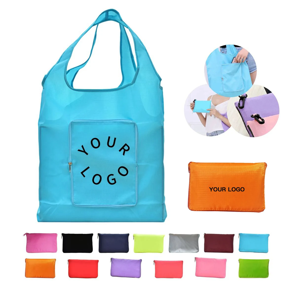 Large Capacity Foldable Tote Bag for Retail and Trade, custom tote bag with logo imprint 1