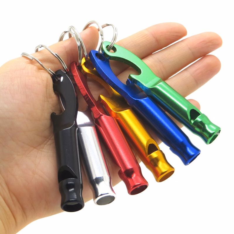 Aluminum Whistle With Keychain