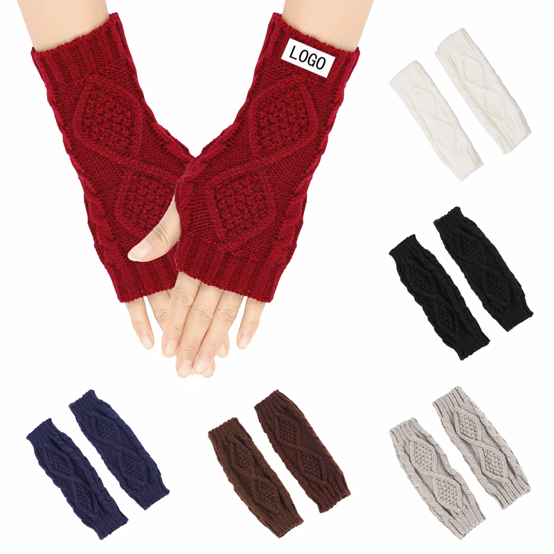 Men'S And Women'S Diamond Check Finger Gloves