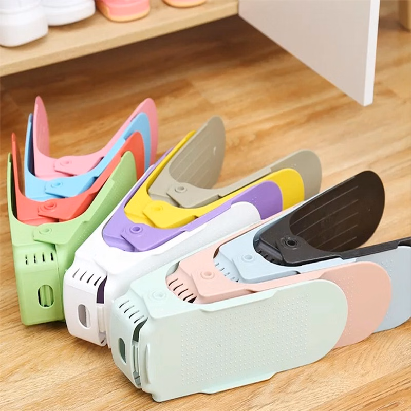 Double plastic shoe rack