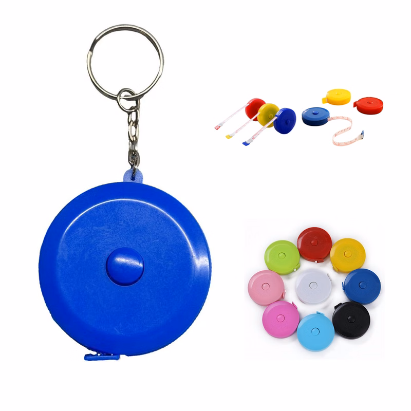 Round Plastic Tape Measure Keychain