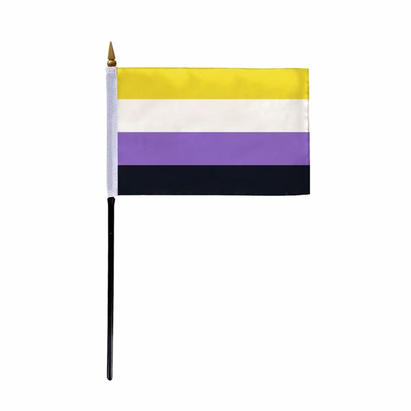 1ply Non-Binary Pride Stick Flag (Printed)