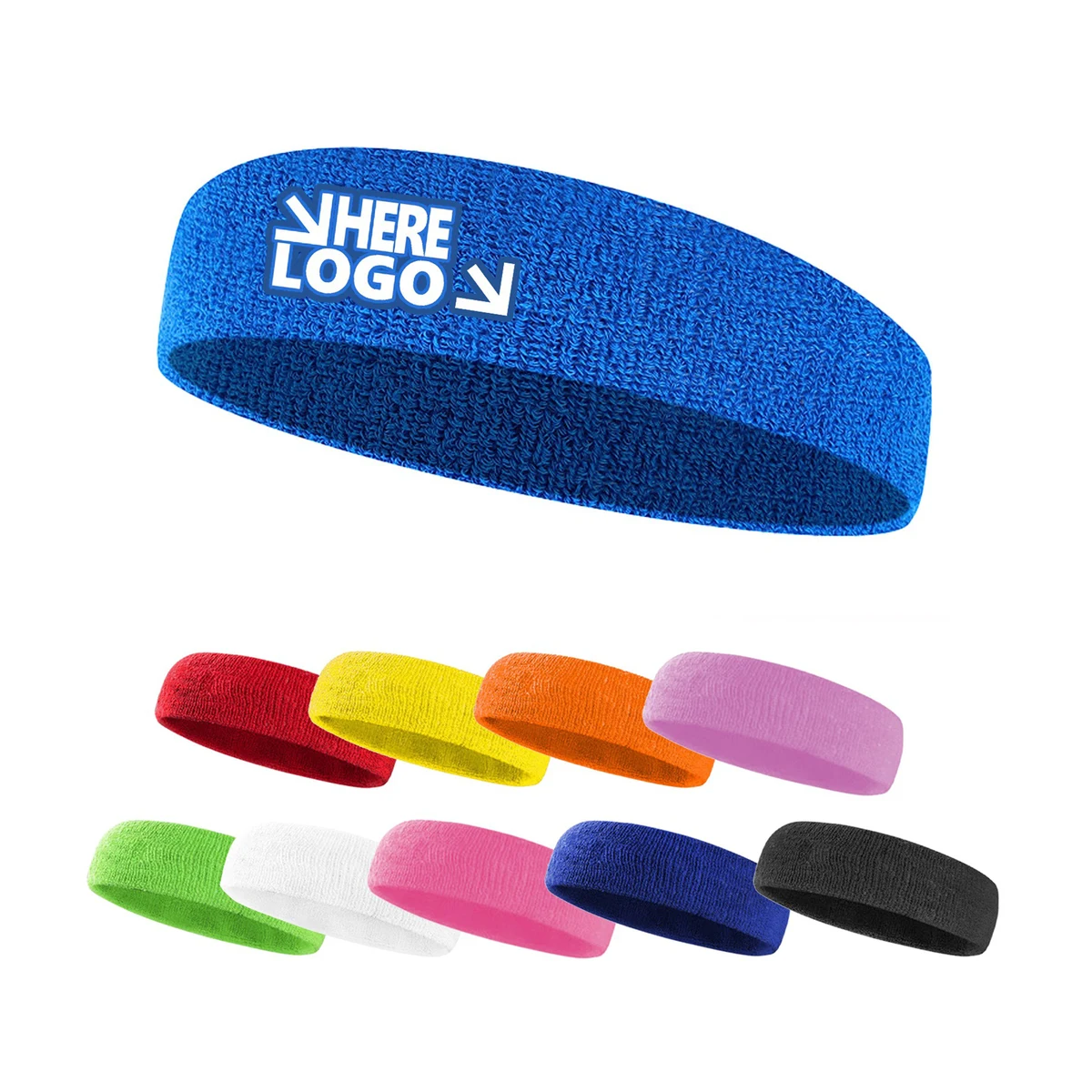 Elastic Terry Cotton Headband Gym Yoga Sweatproof Band 1