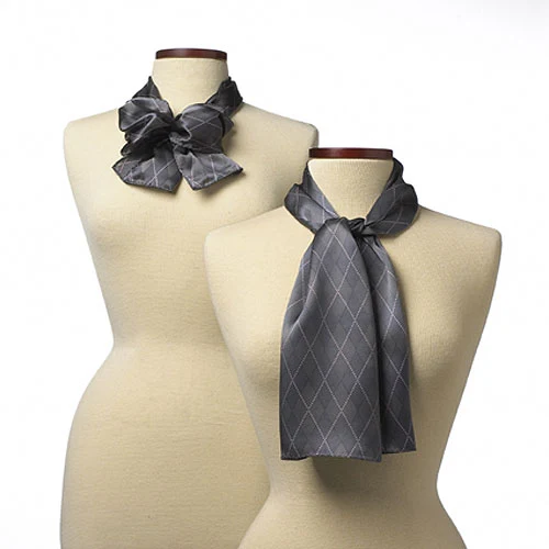 Gray Argyle Silk Scarf (8"x45") 1